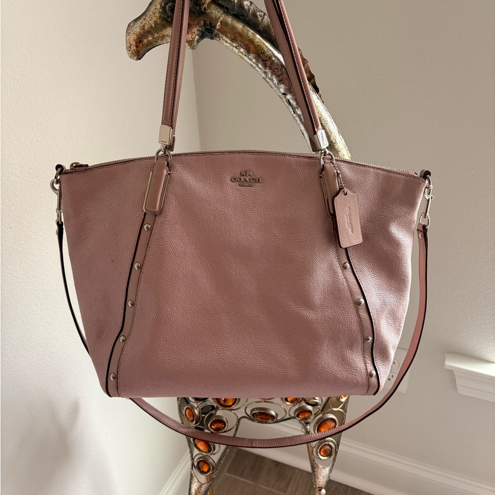 Coach Pink Tote Bag with Metallic Hardware - Picture 4 of 17
